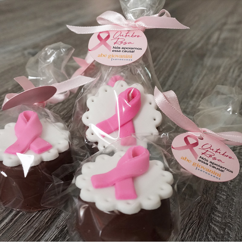 Ação de prevenção e conscientização - Outubro Rosa - Lembrancinha personalizada
