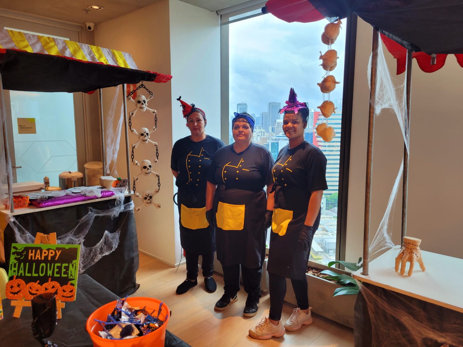 Evento tematico - Halloween corporativo - Barraquinhas - Decoração