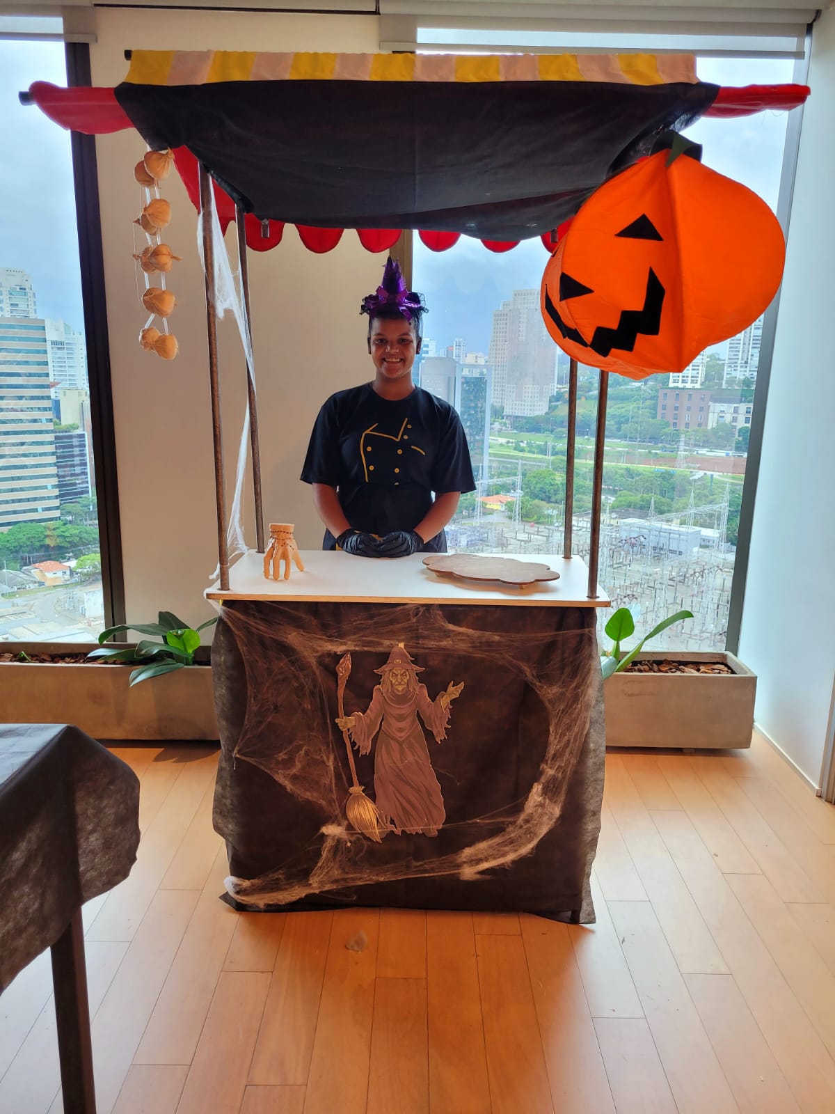 Evento tematico - Halloween corporativo - Barraquinhas - Decoração